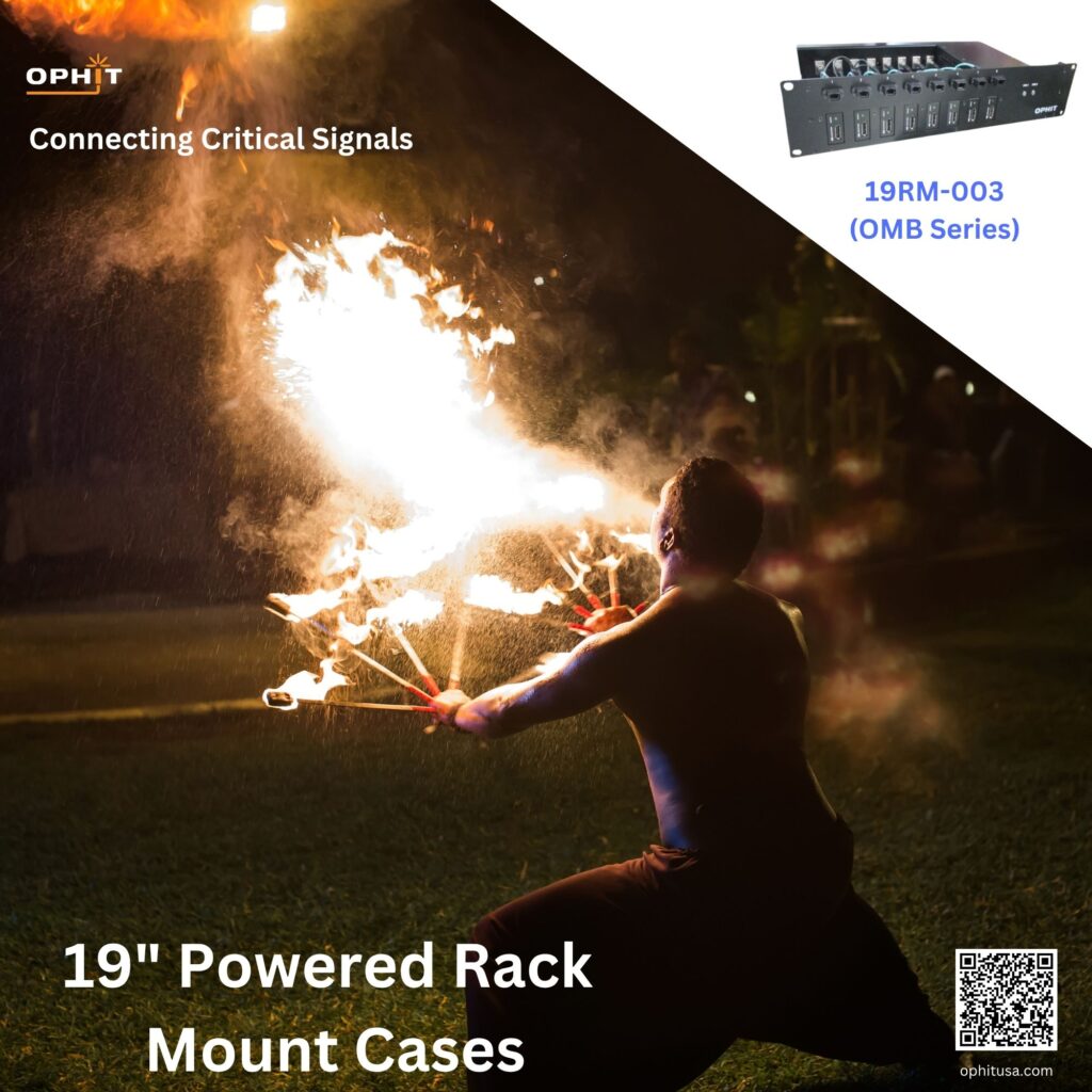 Ophit 19RM-003 powered rack mount case for OMB Optical Media Box fiber optic systems