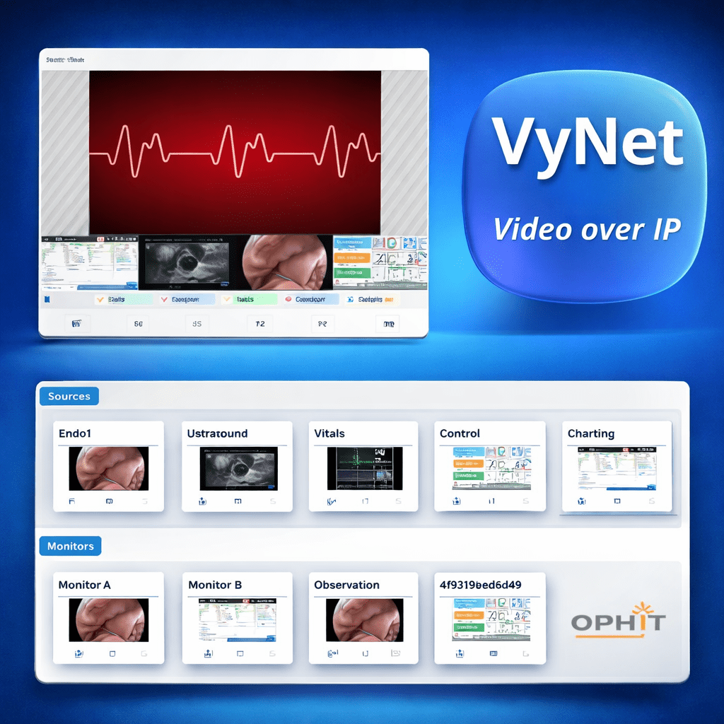 Ophit VyNet 2 simplified GUI interface with clickable online demo preview for AV over IP control